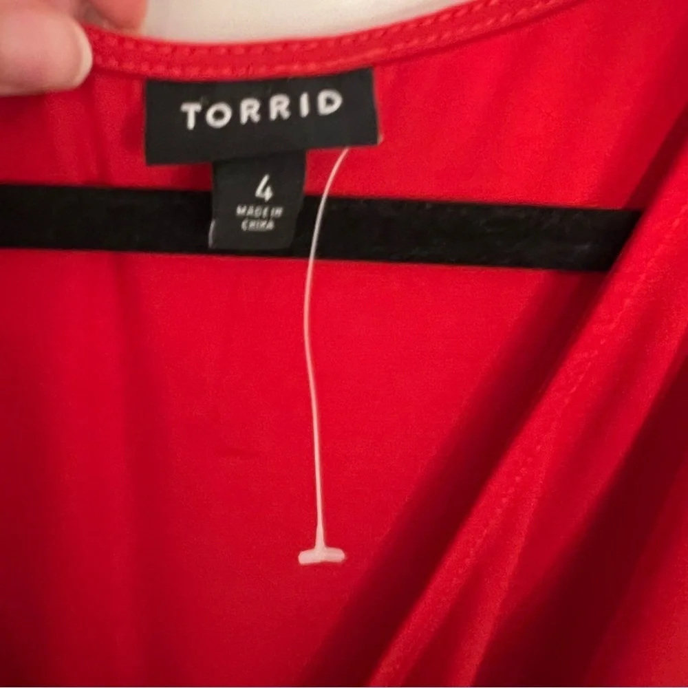 NWOT Torrid Red Shirred Front Bodycon V-Neck Dress 4X Women Holiday Christmas